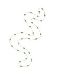 YELLOW GOLD, EMERALD AND DIAMOND NECKLACE