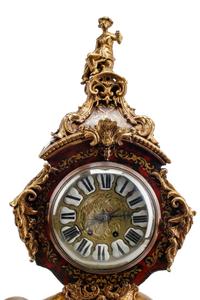 A Large French Bronze and Boulle Marquetry Elephant-Motif Clock