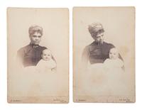 [EARLY PHOTOGRAPHY]. A group of 3 cabinet photographs of African American women and white infants, incl. 2 views taken during the same sitting.