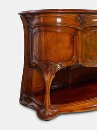 Art Nouveau Carved Bar Suite comprising a bar and a liquor cabinet