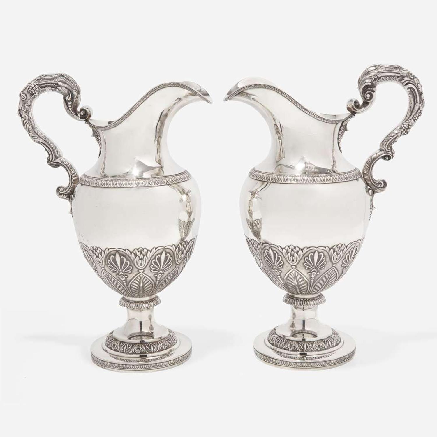 A pair of Classical Revival silver ewers Thomas Fletcher (1787-1866), Philadelphia, PA, circa 1830