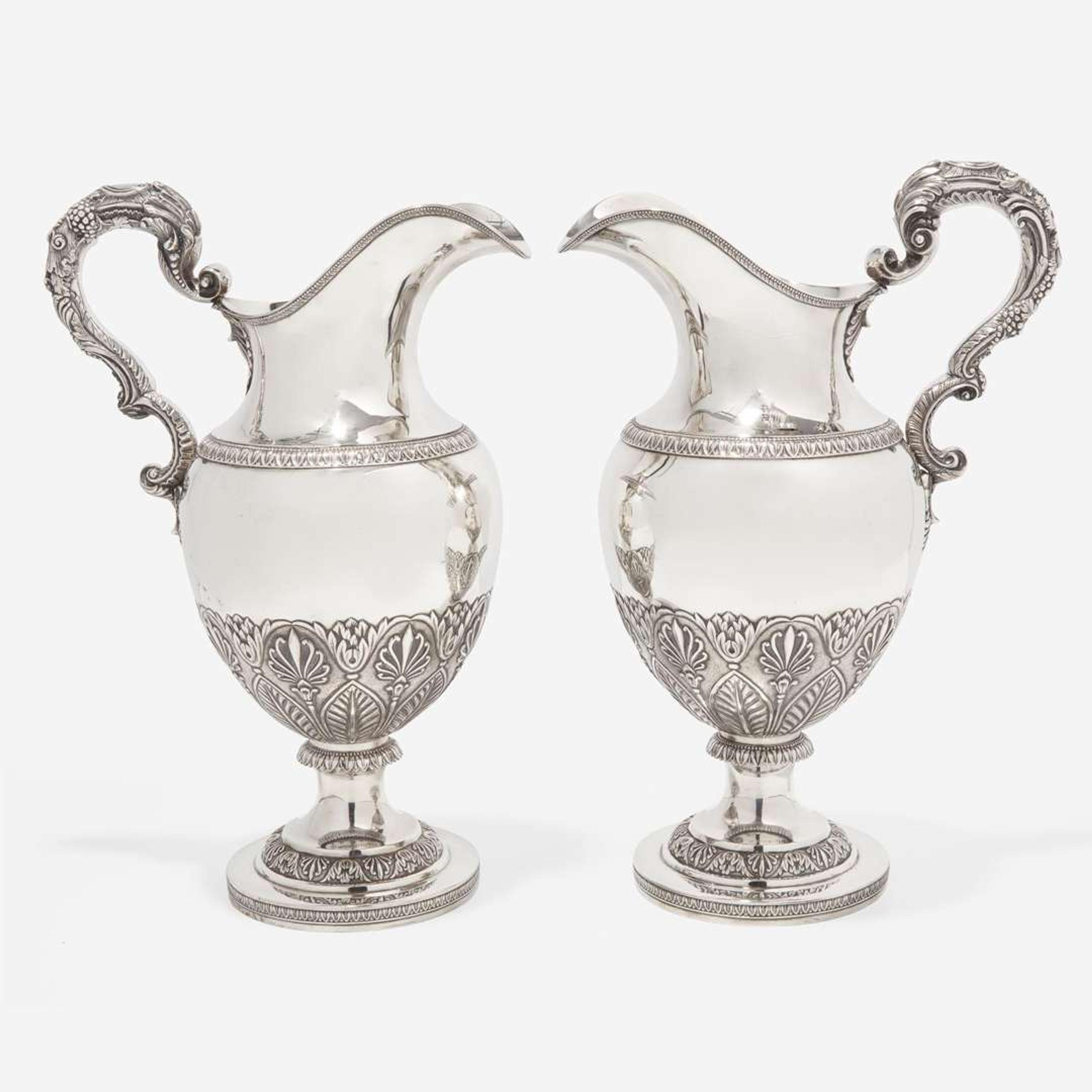 A pair of Classical Revival silver ewers Thomas Fletcher (1787-1866), Philadelphia, PA, circa 1830