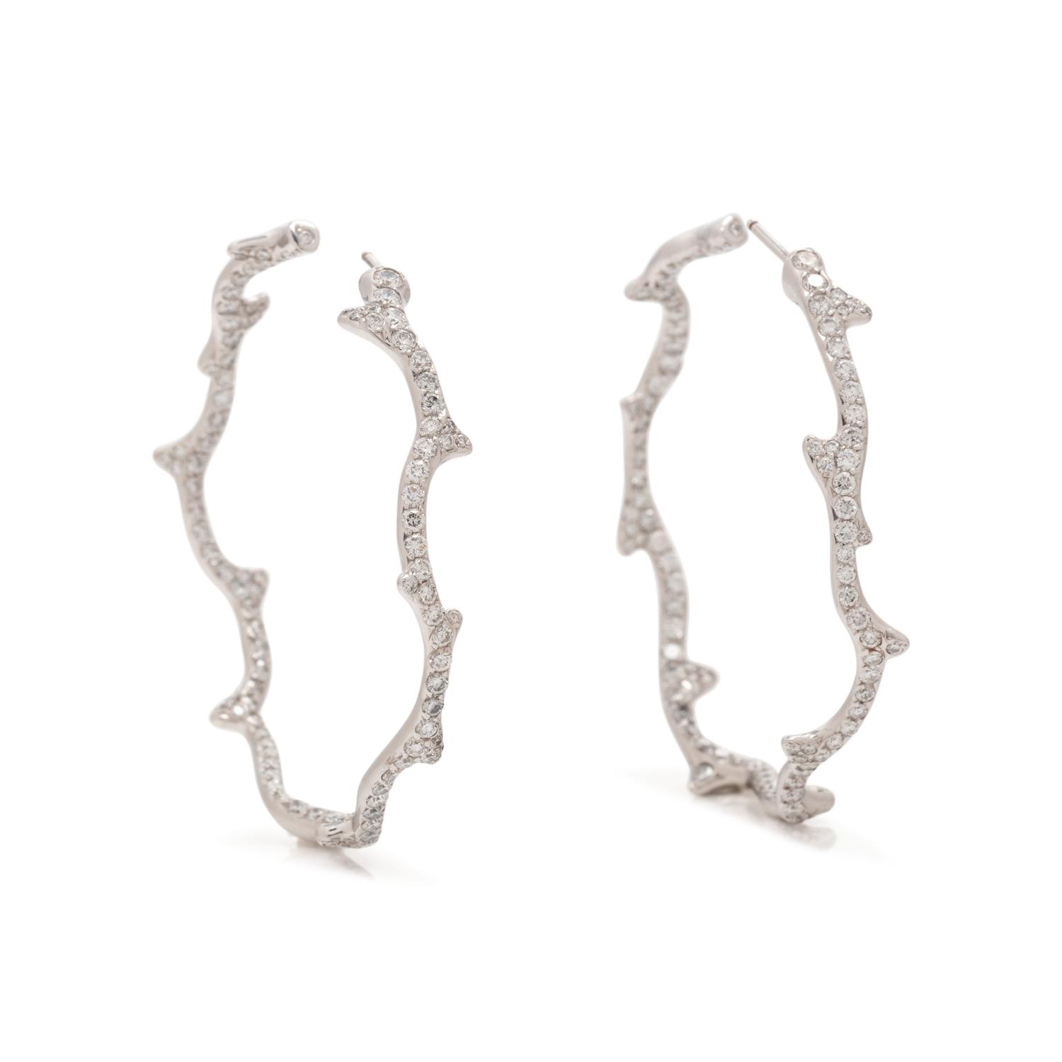 DIOR, DIAMOND 'BOIS DE ROSE' HOOP EARRINGS