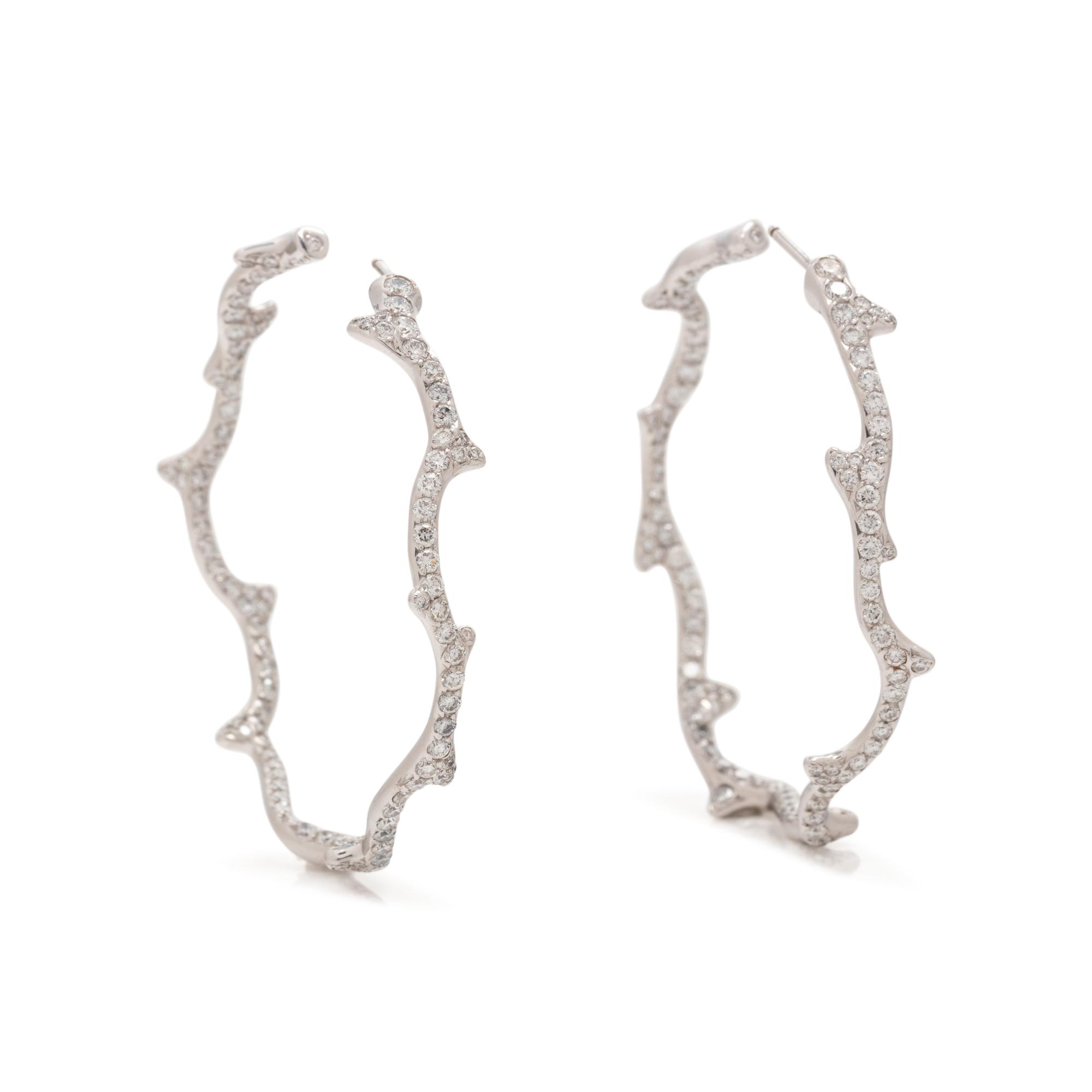 DIOR, DIAMOND 'BOIS DE ROSE' HOOP EARRINGS