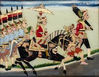 Three Javanese Reverse Glass Paintings