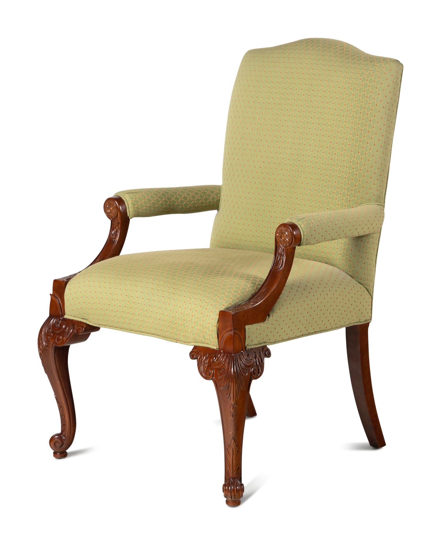 A Pair of Councill Craftsmen George II Style Library Chairs