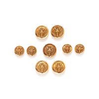 GUCCI, YELLOW GOLD BUTTON SET