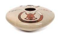 Ida Sahmie (Navajo, b. 1960), Seed Pot Height 3 x diameter 8 1/2 inches.