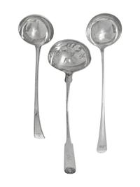 A Group of Six English Silver Ladles