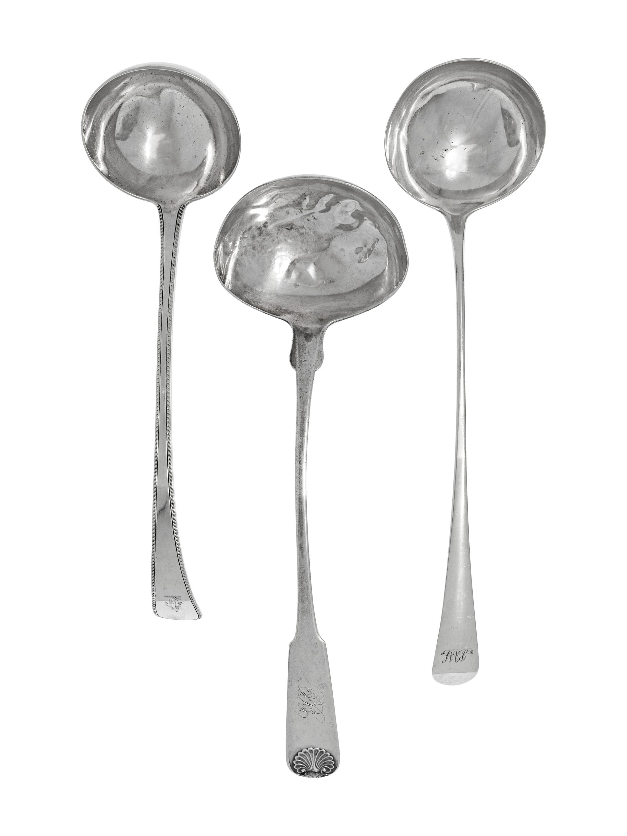 A Group of Six English Silver Ladles