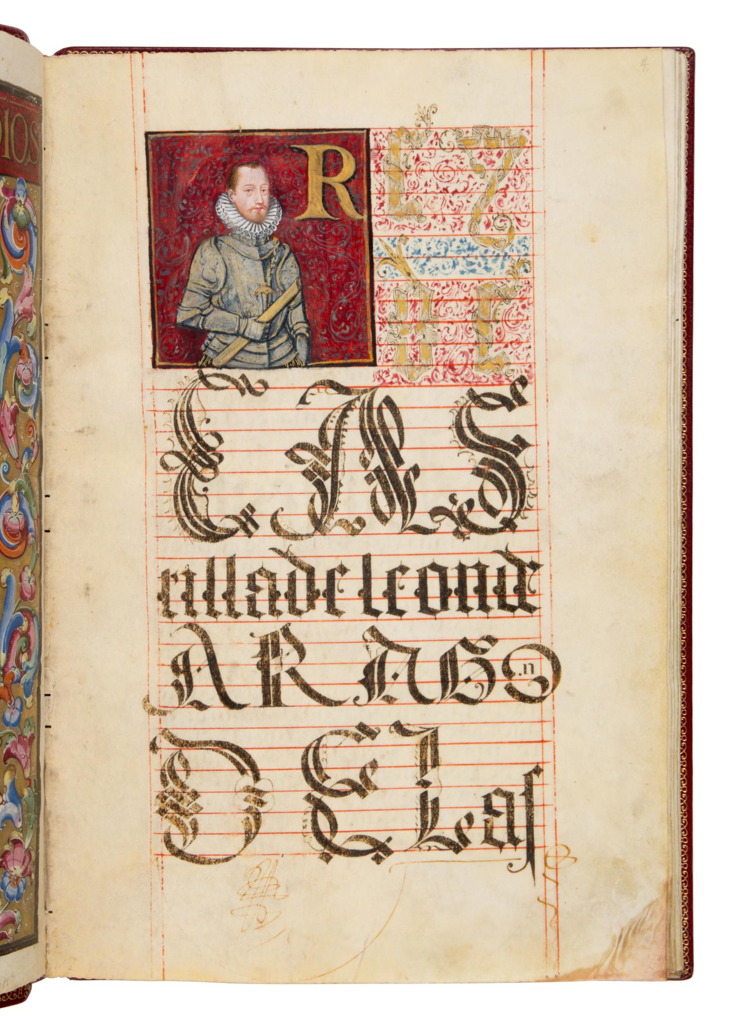 JUAN DEL CASTILLO (likely) (Seville, c. 1584-1640) Carta Ejecutoria de hidalguía (for Diego Maldonado), Illuminated manuscript on parchment [Spain, Granada and Seville, c. 1604–1605]