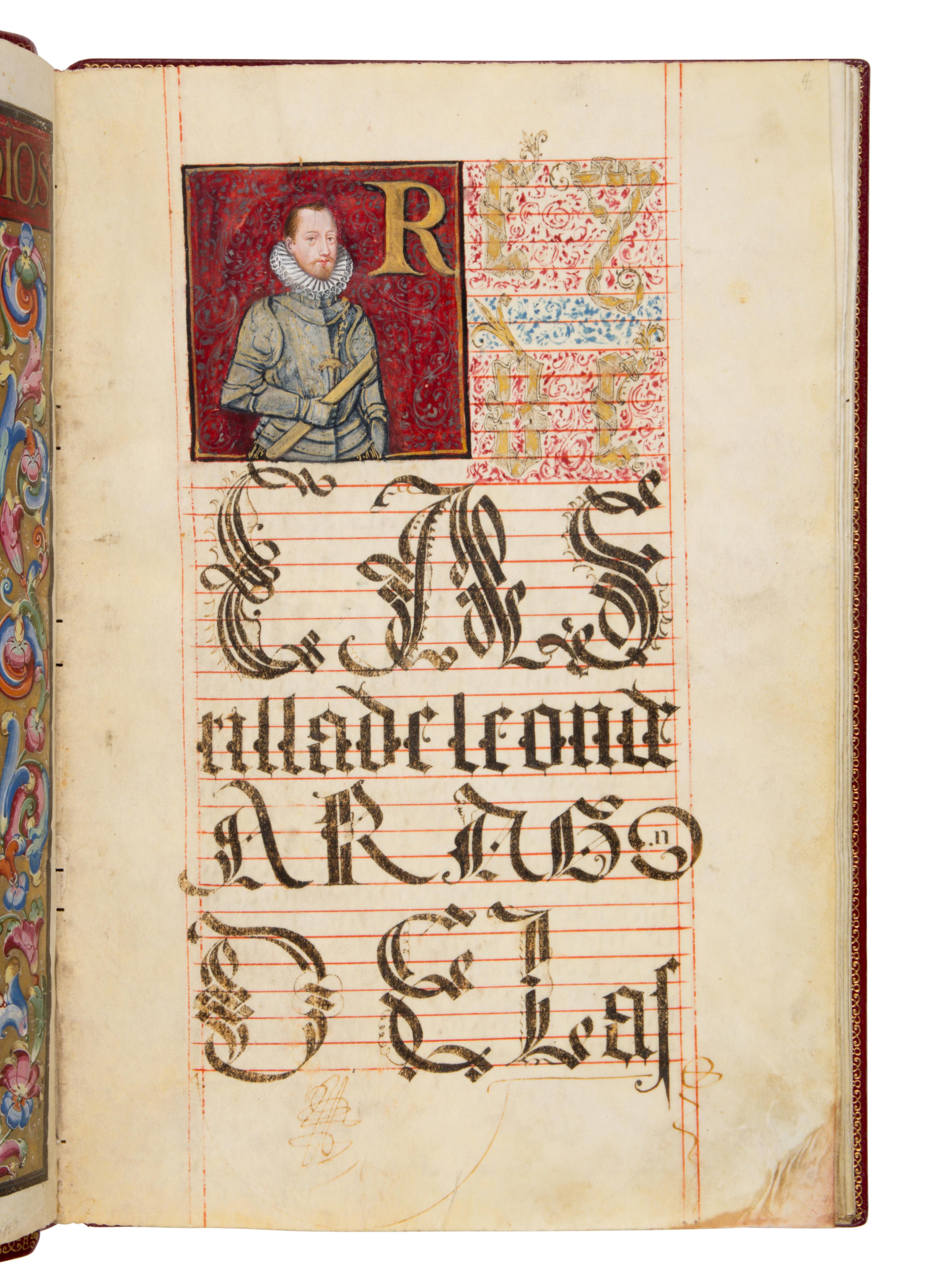 JUAN DEL CASTILLO (likely) (Seville, c. 1584-1640) Carta Ejecutoria de hidalguía (for Diego Maldonado), Illuminated manuscript on parchment [Spain, Granada and Seville, c. 1604–1605]