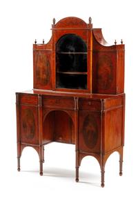 An Edwardian Painted Satinwood Vitrine Cabinet