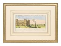 A Set of Eight English Architectural Engravings with Hand-Coloring