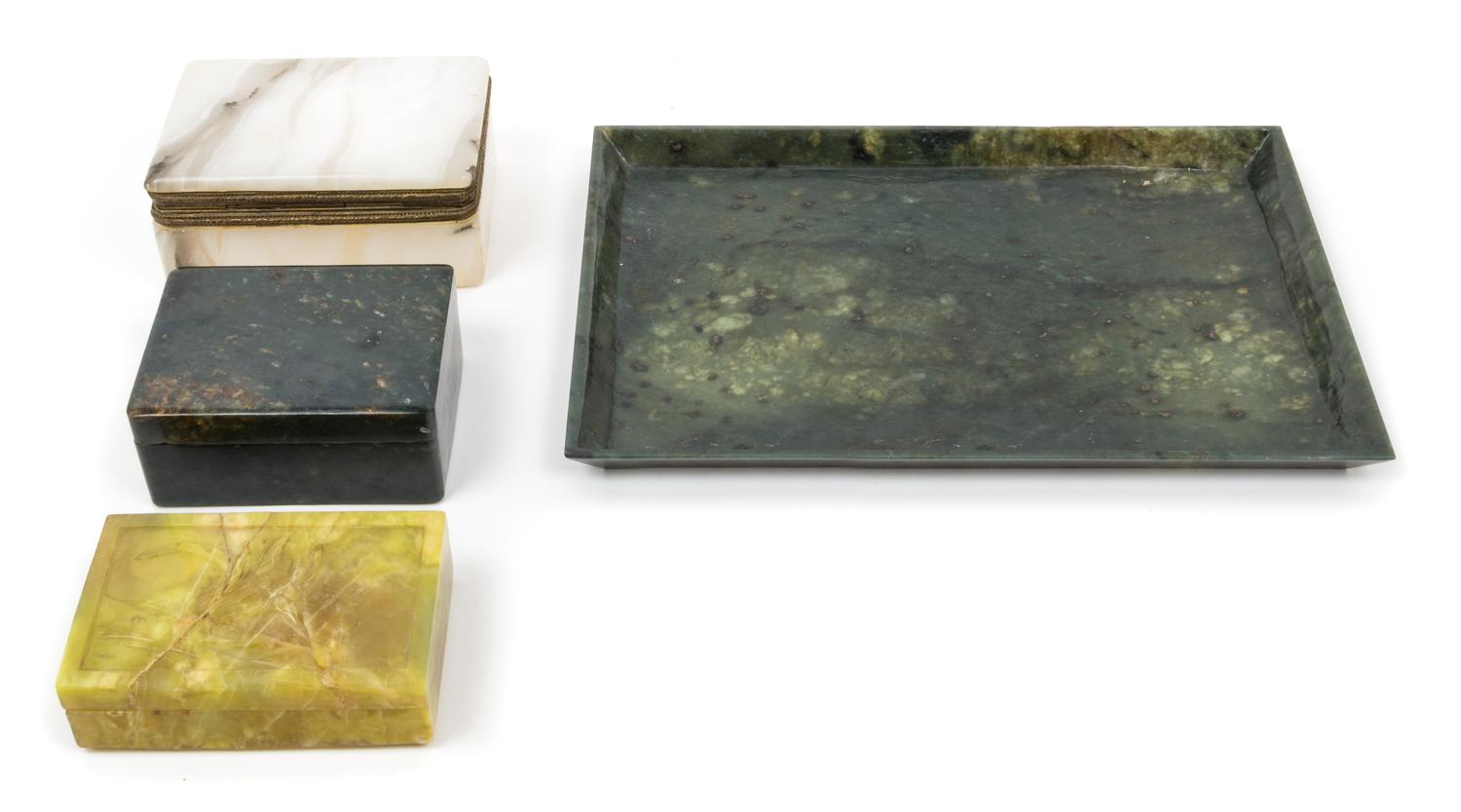 A Collection of 21 Chinese Hardstone Articles Length of longest 12 1/8 inches.
