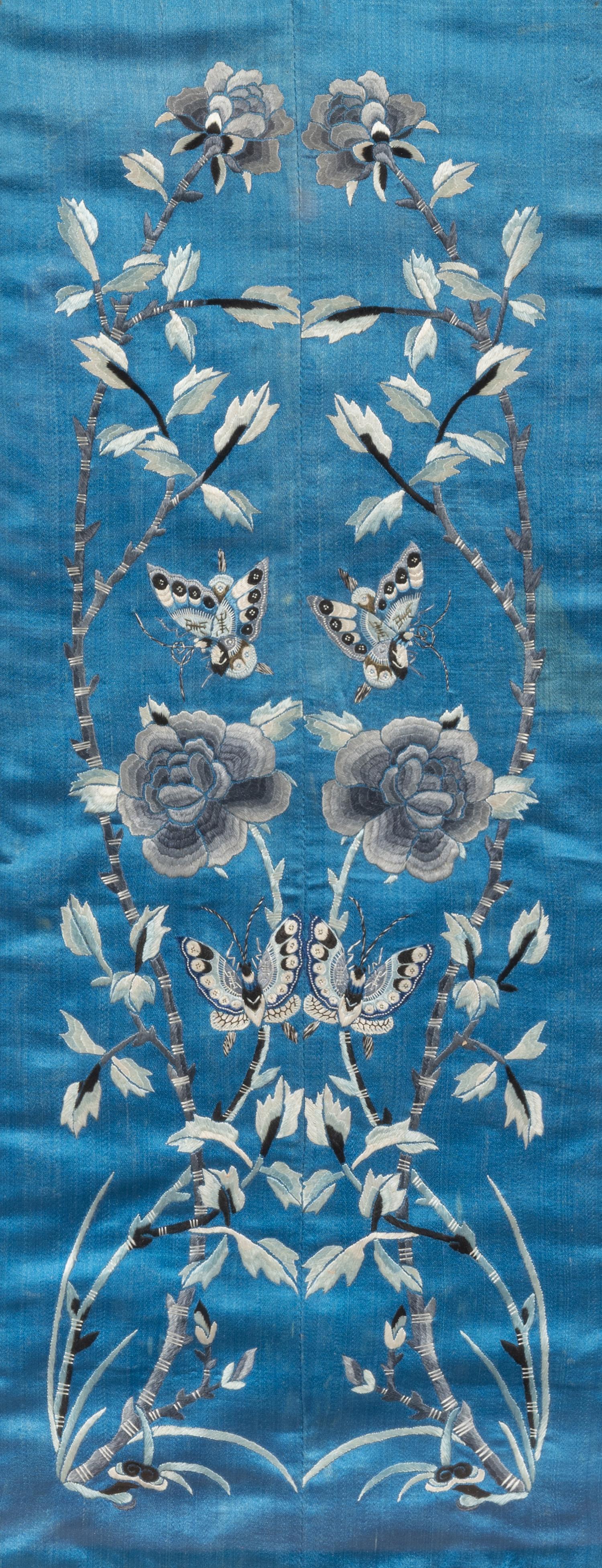 Three Chinese Silk Embroidered Panels