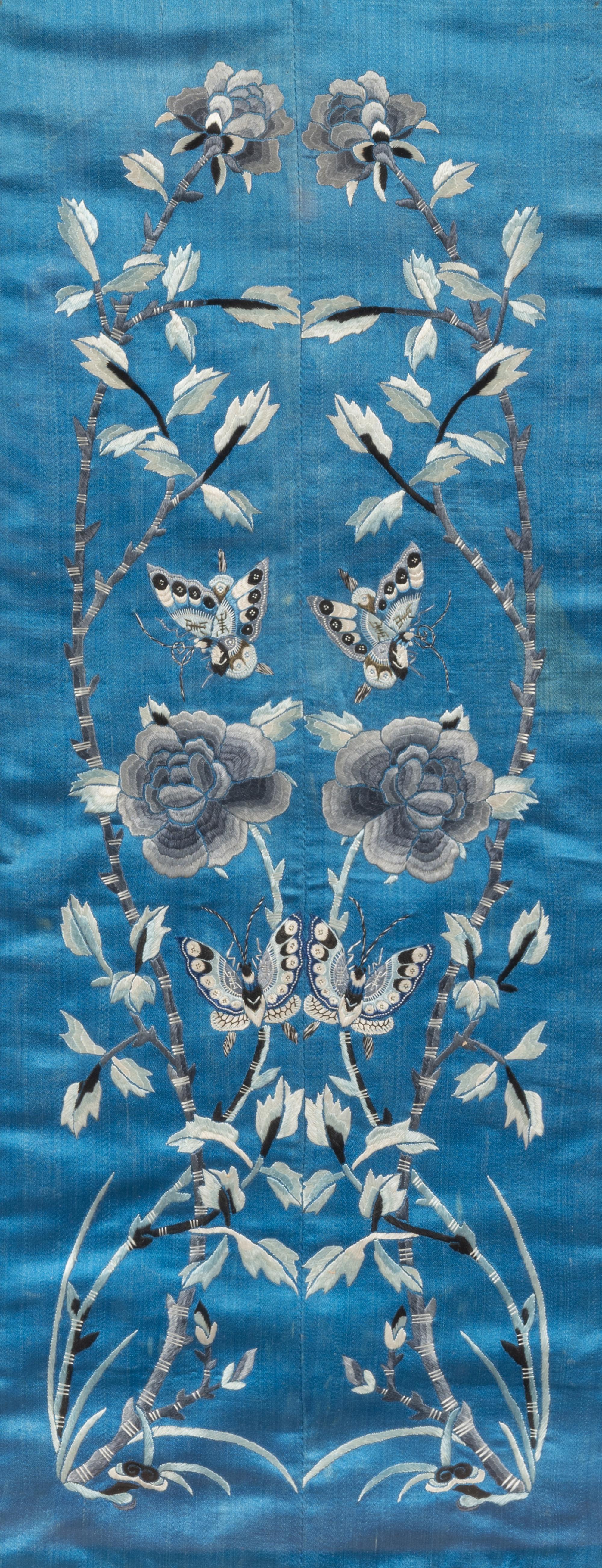 Three Chinese Silk Embroidered Panels
