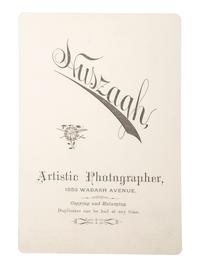 [EARLY PHOTOGRAPHY]. HUSZAGH, photographer. Cabinet card of African American firefighter. Chicago, IL, ca late 19th century.