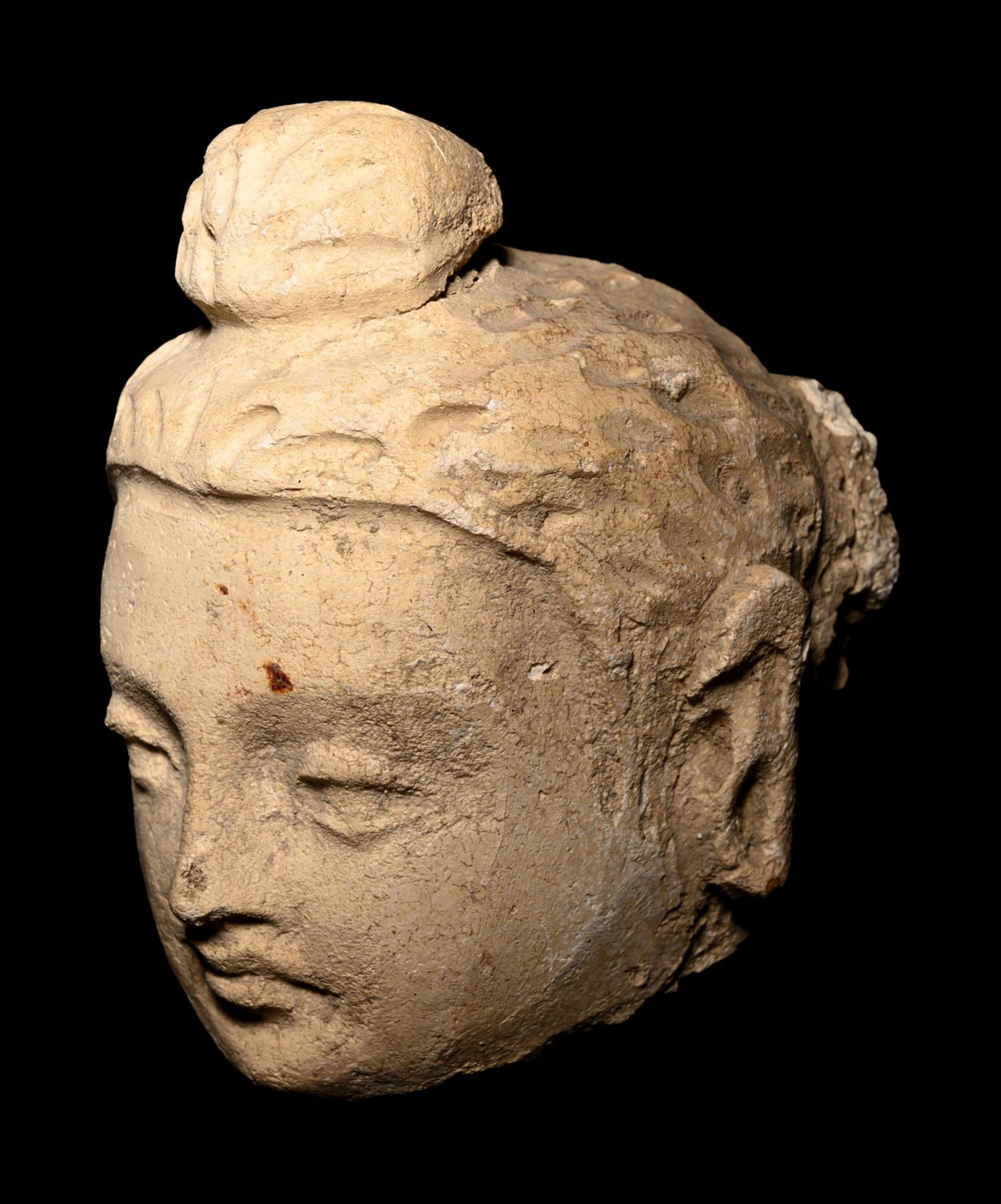 Three Gandharan Fragmentary Stucco Heads