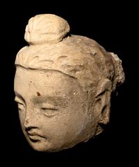 Three Gandharan Fragmentary Stucco Heads