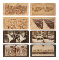 [BUFFALO SOLDIERS]. A group of 32 stereoviews of African American soldiers incl. 9th and 10th Cavalry Regiments. Ca 1890s-1900s.