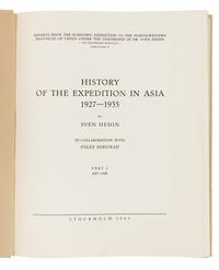 HEDIN, Sven (1865-1952). History of the Expedition in Asia 1927-1935. Stockholm: The Sven Hedin Foundation, 1943-1945. 1ST EDITION.