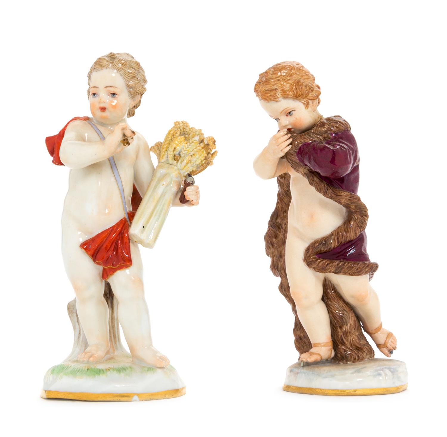 Two Meissen Porcelain Figures Height of taller 5 1/4 inches. — LATE 19TH/EARLY 20TH CENTURY