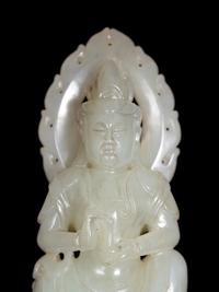 Six Chinese Carved Celadon Jade Figural Groups
