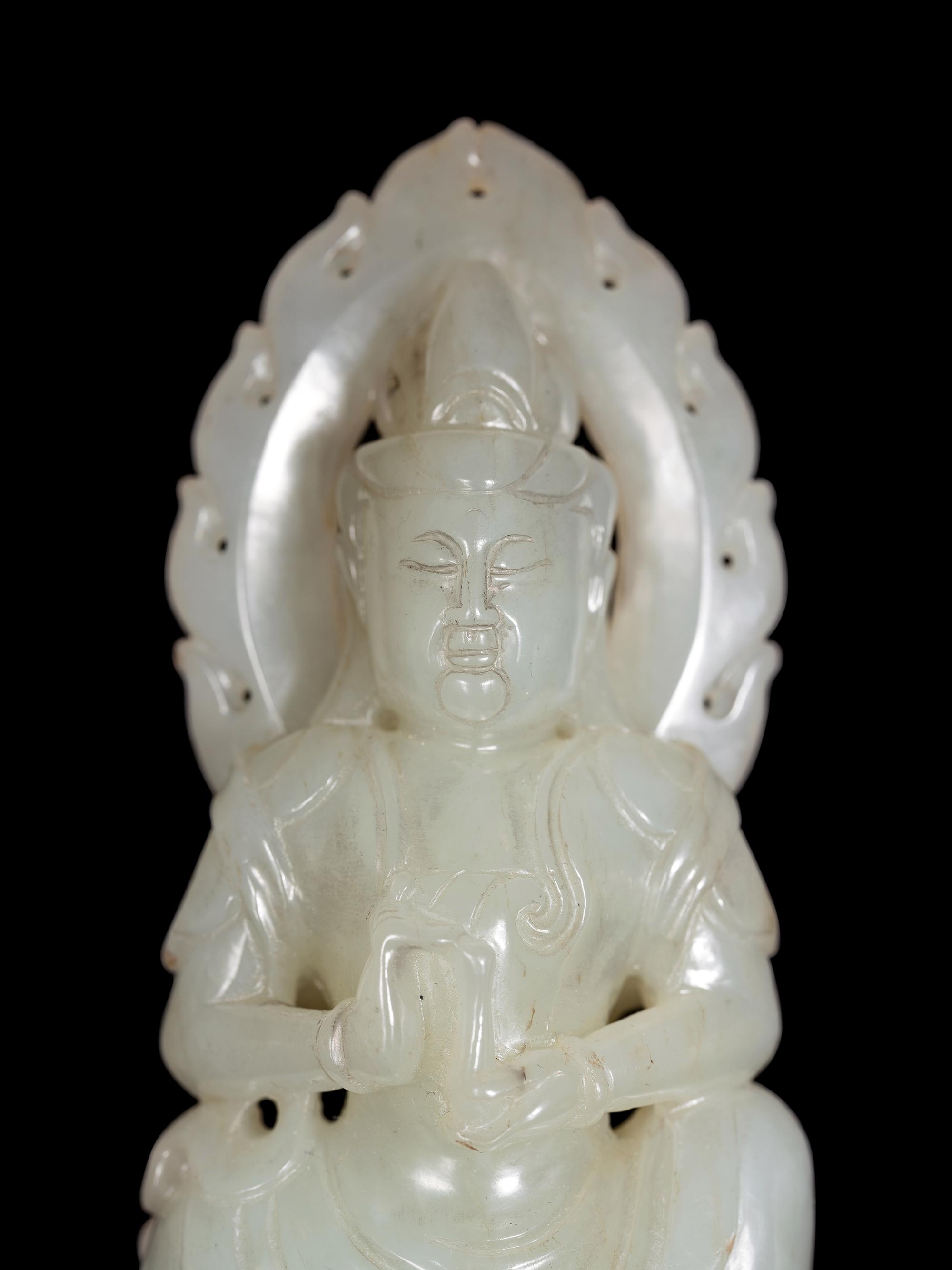 Six Chinese Carved Celadon Jade Figural Groups