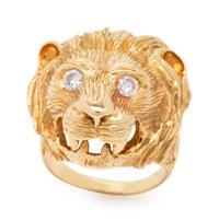 Van Cleef & Arpels, Yellow Gold and Diamond Lion Ring