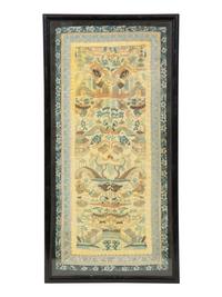 Three Chinese Framed Embroidered Silk Panels