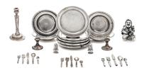 An American Silver Flatware Service For 22, Aerie Jewelers, comprising dinner knives, dinner forks, table spoons and teaspoons, togethe