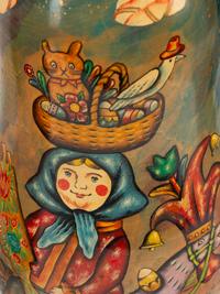 A Collection of Eight Russian Lacquer Matryoshka Nesting Dolls