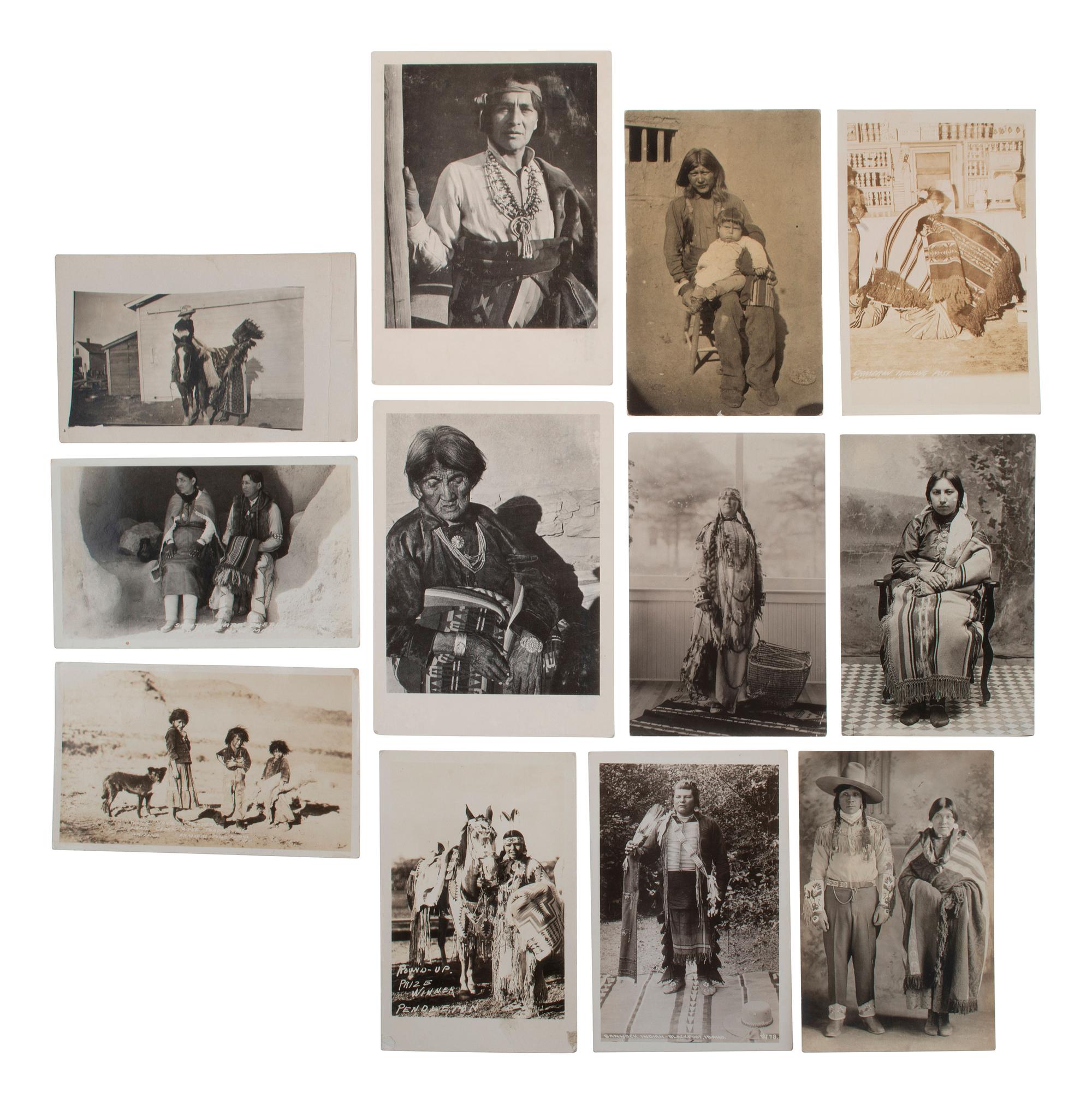[NATIVE AMERICANS]. 61 real photo postcards of Native American subjects, incl. Red Cloud.