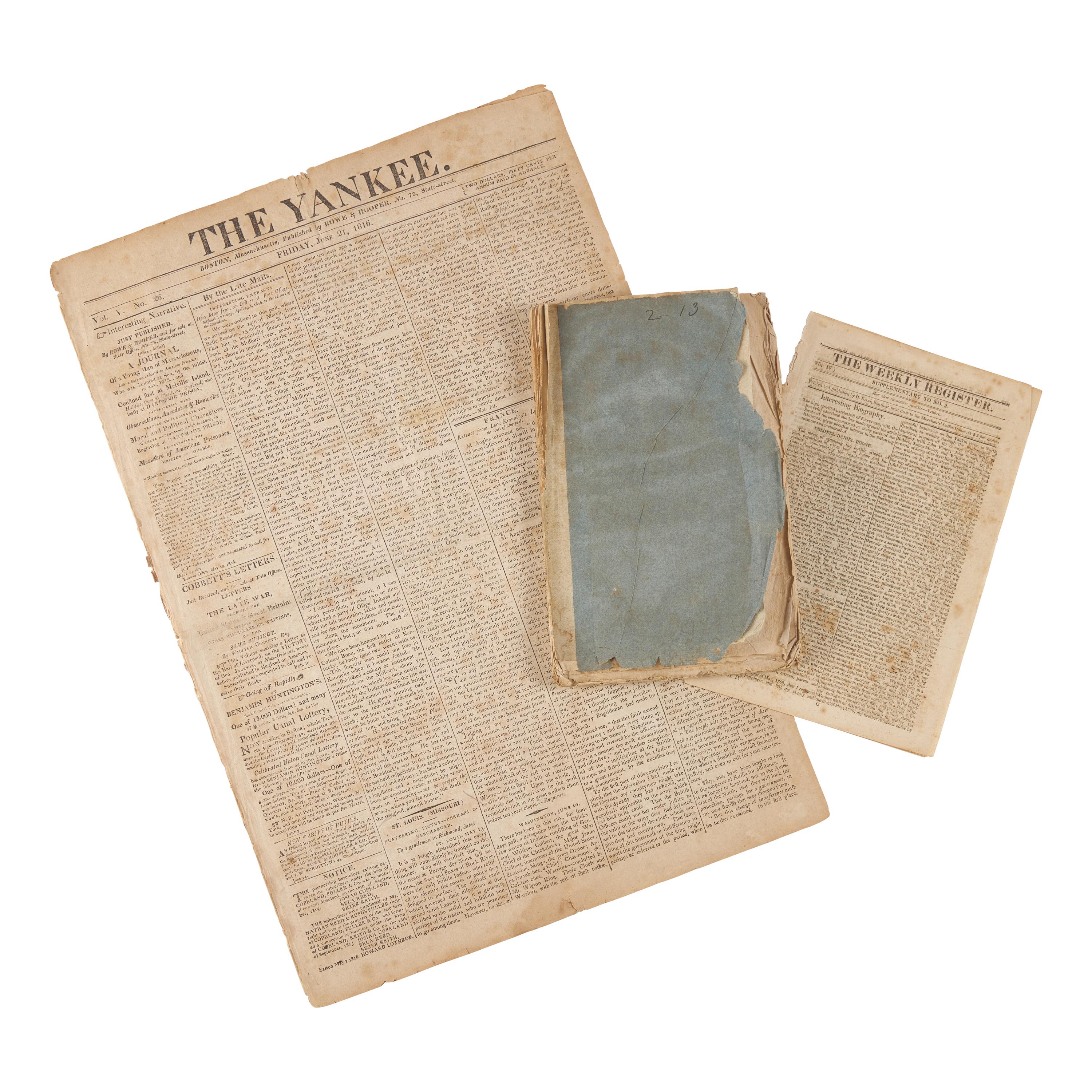 [Boone, Daniel] Group of 3 Items Related to Daniel Boone