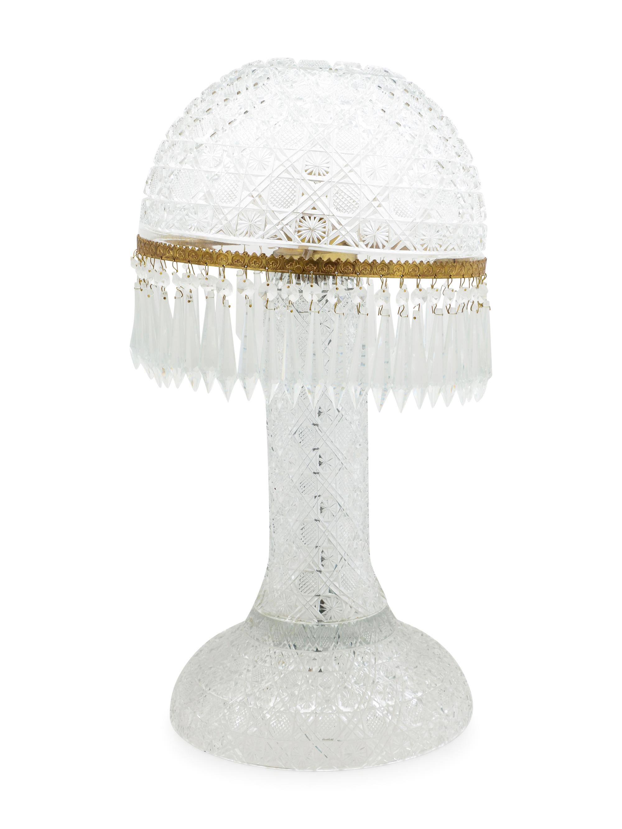 An American Cut Glass Lamp