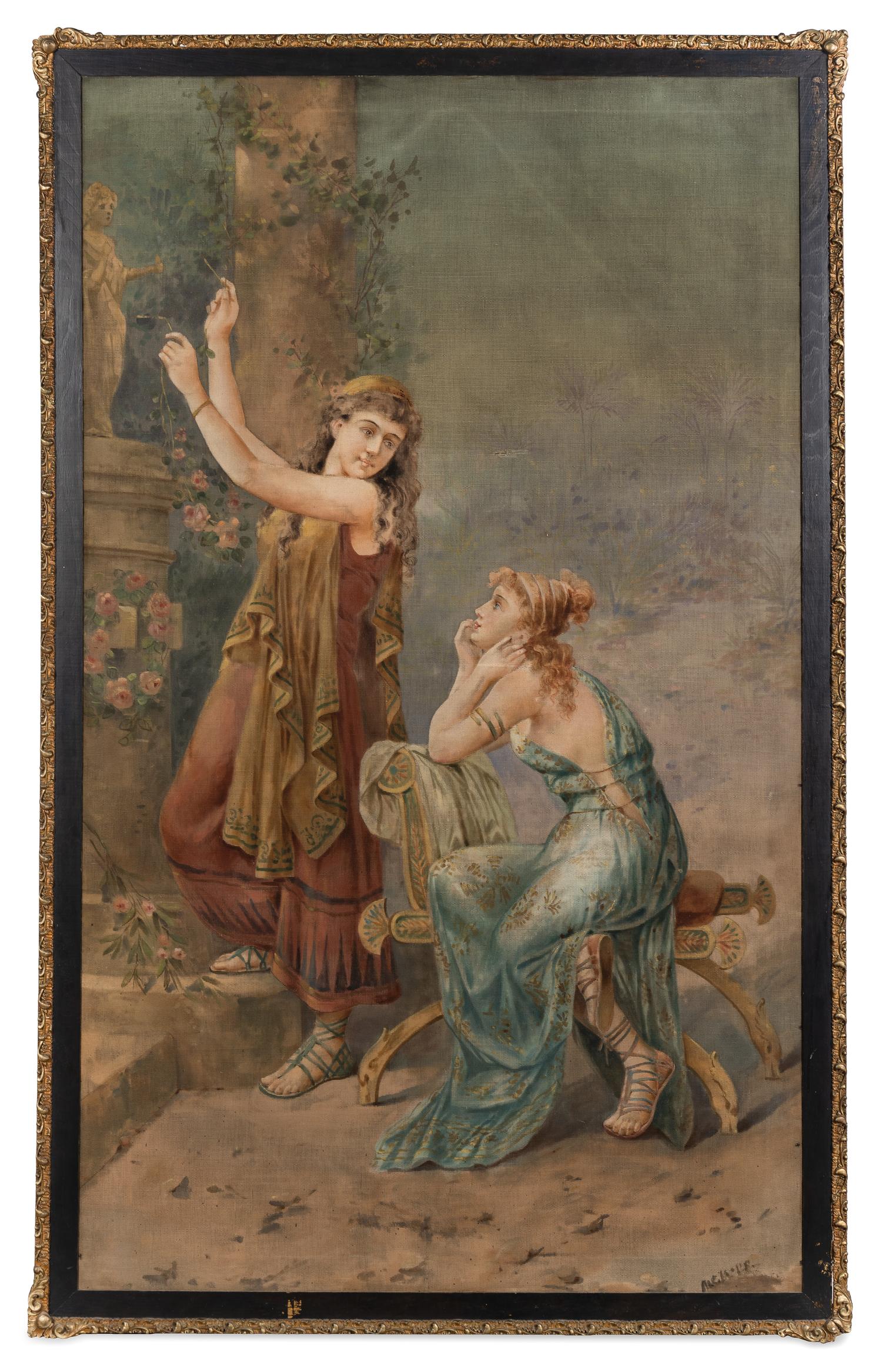 A Large Painted Canvas Panel