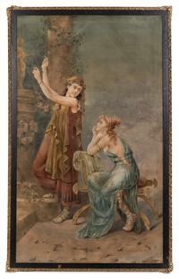A Large Painted Canvas Panel
