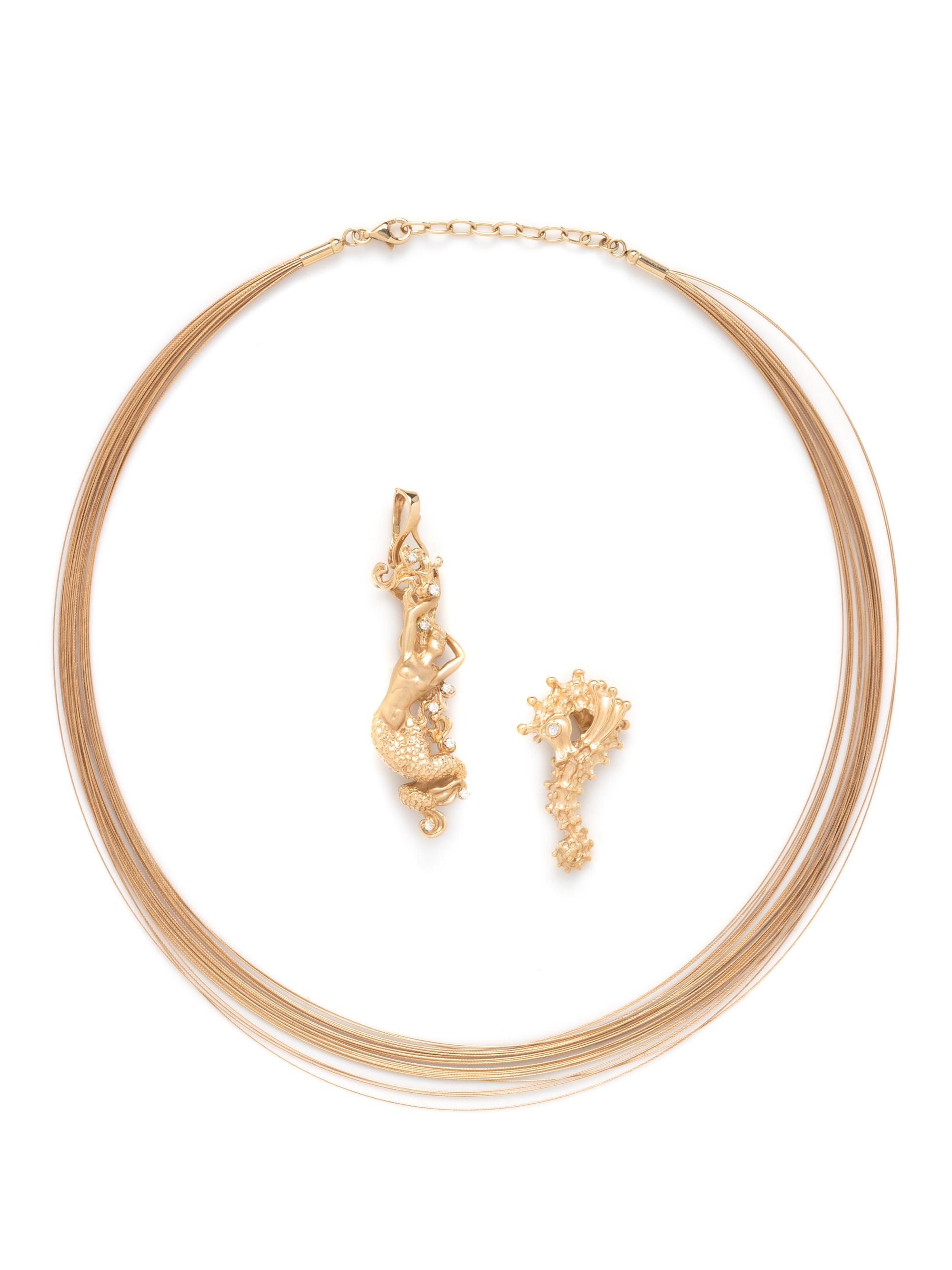 YELLOW GOLD AND DIAMOND PENDANT/NECKLACE