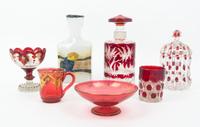 Two Glass Decanters Height 9 1/2 inches. — SECOND HALF 20TH CENTURY