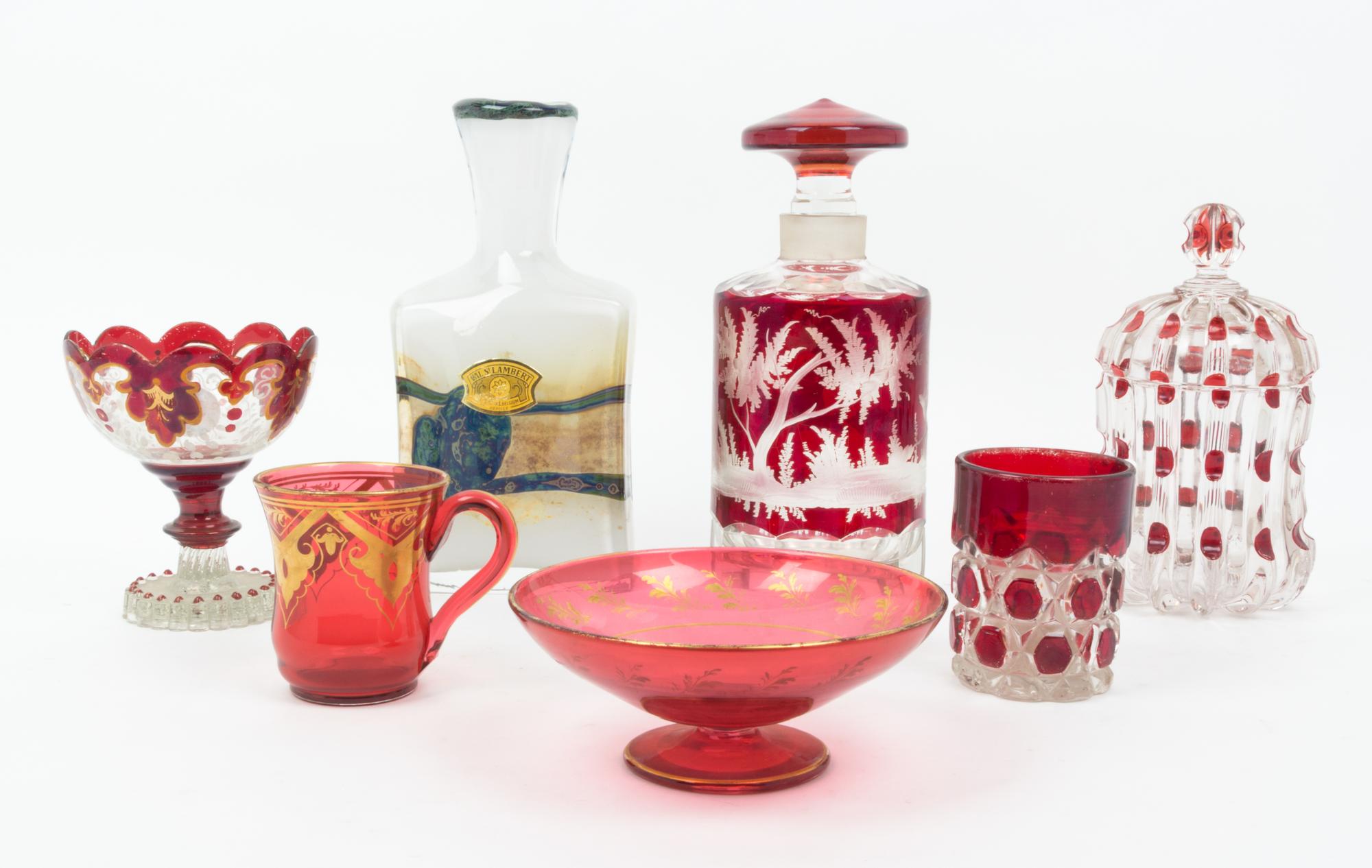 Two Glass Decanters Height 9 1/2 inches. — SECOND HALF 20TH CENTURY
