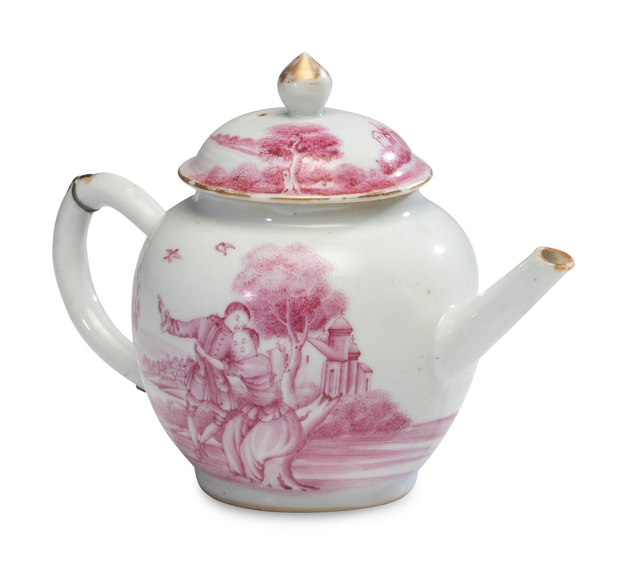 A Chinese Export Porcelain Famille Rose Teapot