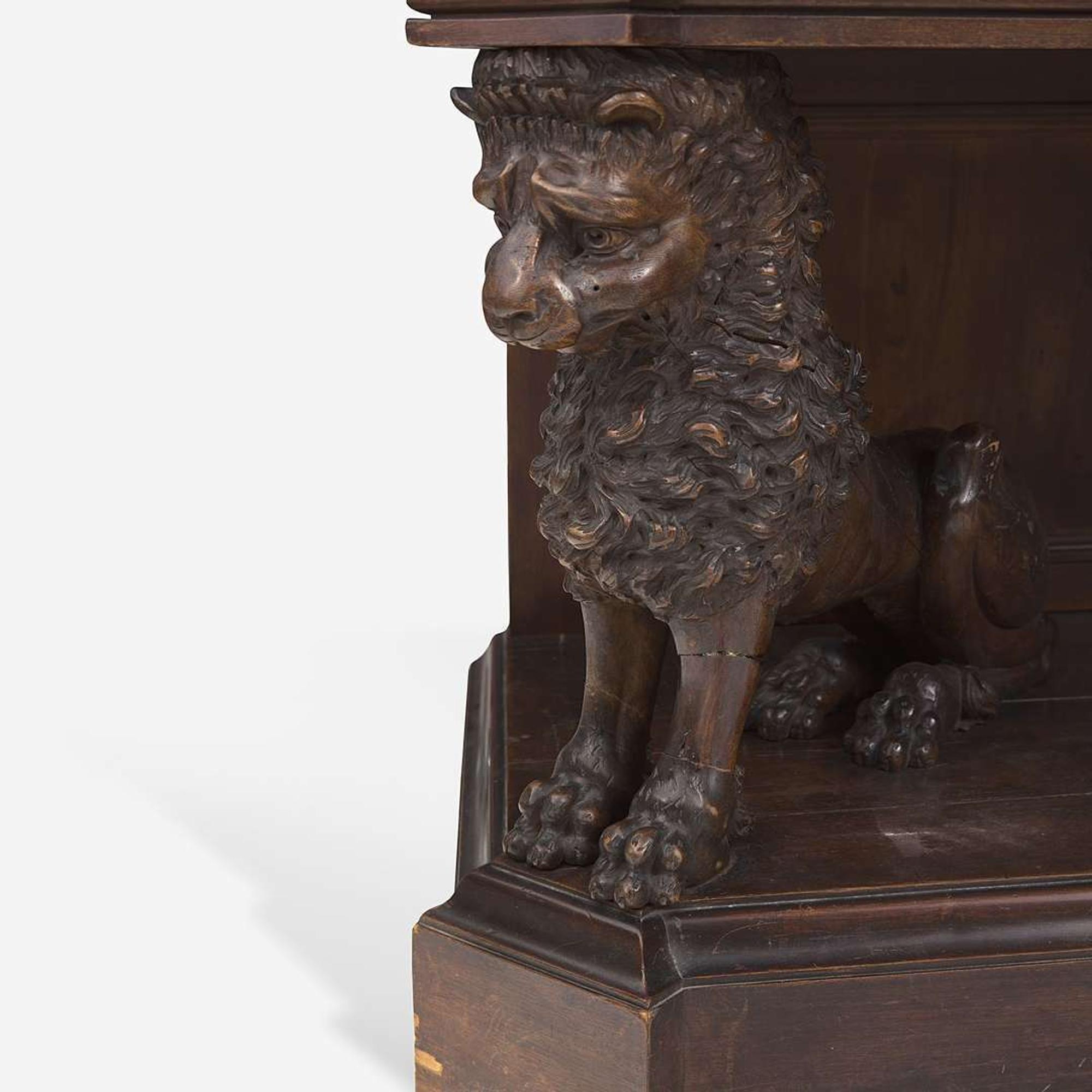 A Renaissance Revival Carved Walnut Chest on Stand Italian, 19th century