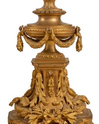 A Large French Gilt Bronze Clock Garniture