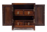 A Chinese Zitan Kang Cabinet, Antougui Height 13 3/4 x width 11 5/8 x depth 6 3/4 inches. — 18TH/19TH CENTURY