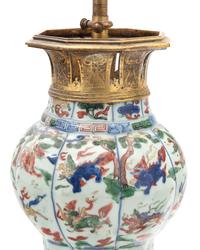 Three Chinese Porcelain Vases Mounted as Lamps
