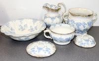 A Victorian Five Piece Wash Set, Willets Mfg. Co. Height of first 12 inches. — 19TH/20TH CENTURY