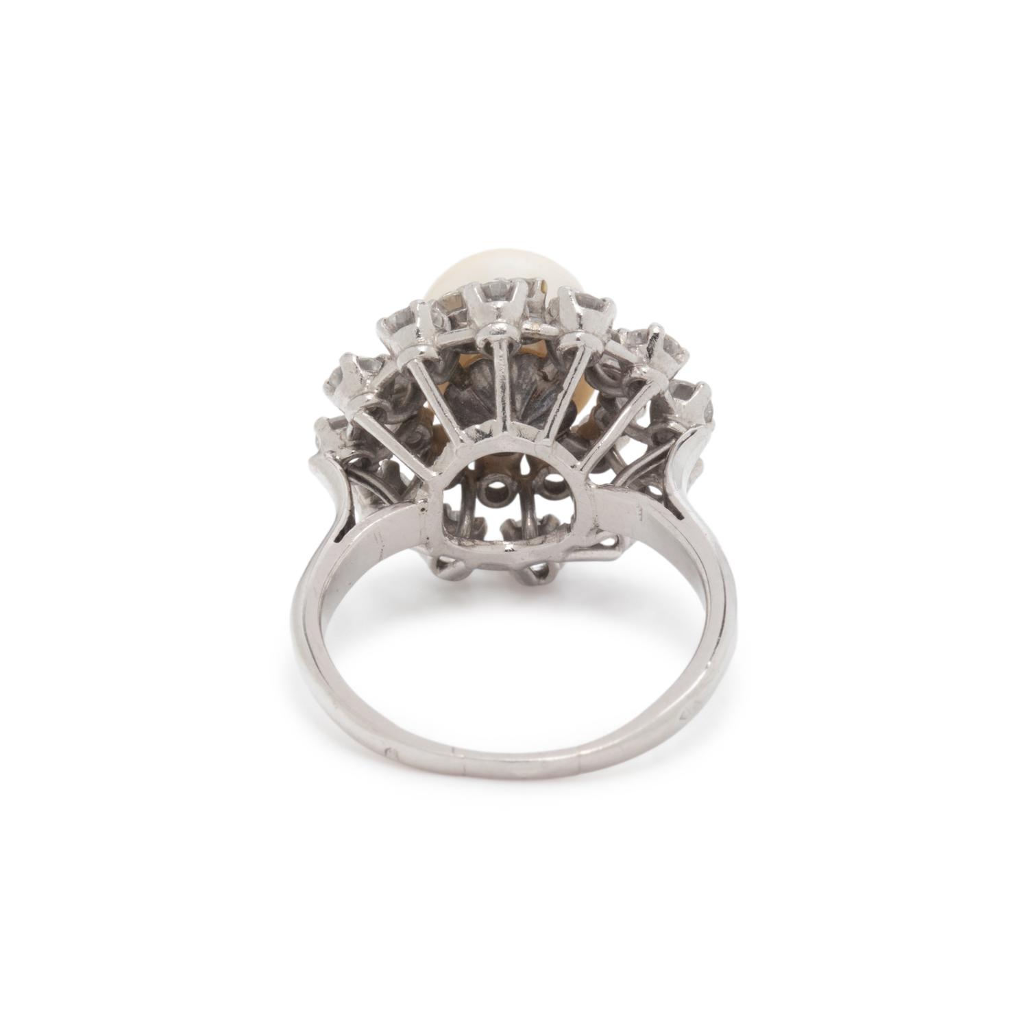 CULTURED PEARL AND DIAMOND RING