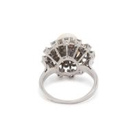 CULTURED PEARL AND DIAMOND RING