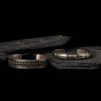 Pair of Navajo Silver Cuff Bracelets